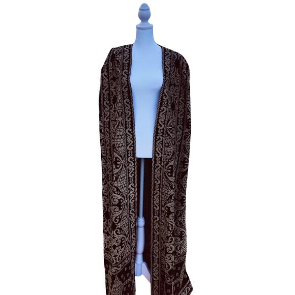 Artisan Knit Cape Duster Kimono Made in Jordan Boho Luxury Coachella Festival - Picture 2 of 5
